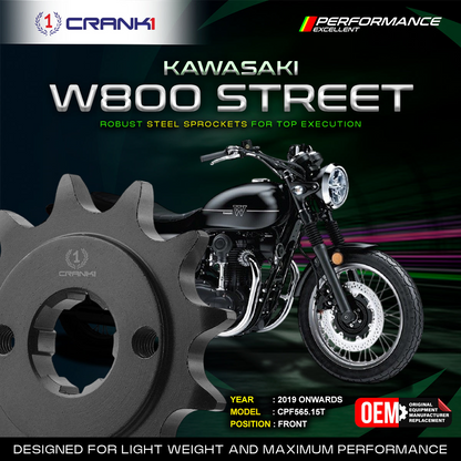 Sprocket For Kawasaki W800 Street (2019 Onwards) - Front - CPF565.15T - CRANK1