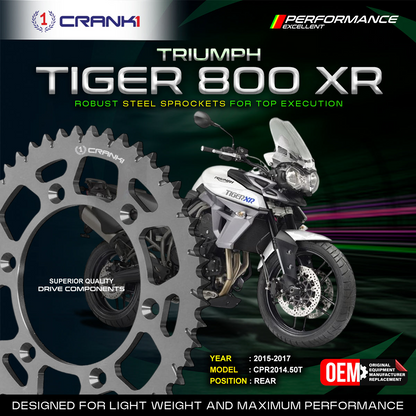 Sprocket For Triumph Tiger 800 XR (2015-2017) - Rear - CPR2014.50T - Black - CRANK1