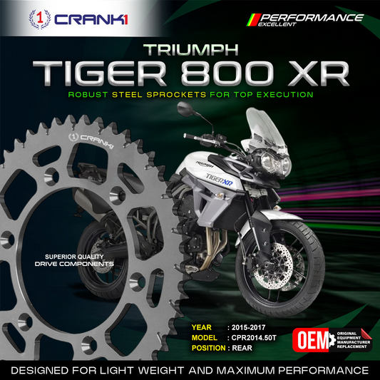 Sprocket For Triumph Tiger 800 XR (2015-2017) - Rear - CPR2014.50T - Black - CRANK1