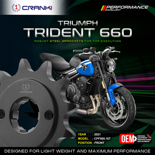 Sprocket For Triumph Trident 660 (2021) - Front - CPF565.16T - CRANK1