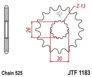 Sprockets Front (1183 - 18t) - JT ( 525 Pitch) - JTF1183.18 - Riders Junction