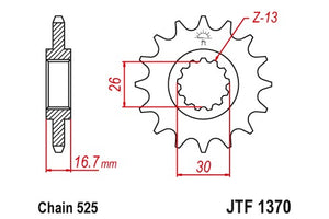 Sprockets Front (1370 - 15t) - JT - JTF1370.15