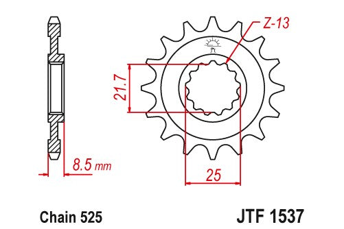Sprockets Front (1537 - 17t) - JT - JTF1537.17