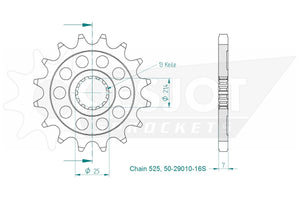 Sprockets Front (29010-14t) - Esjot - 50-29010-14