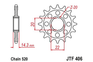 Sprockets Front (406 - 15t) - JT - JTF406.15