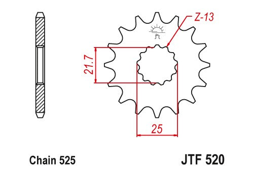 Sprockets Front (520 - 17) - JT - JTF520.17