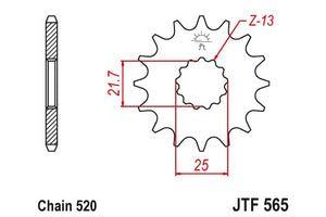 Sprockets Front (565 - 16t) - JT - JTF565.16 - Riders Junction