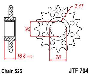Sprockets Front (704 - 17t) - JT - JTF704.17