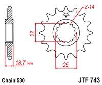 Sprockets Front (743 - 15t) - JT - JTF743.15