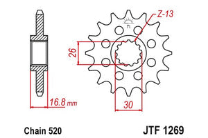 Sprockets Front (Jtf1269-16t) - JT - JTF1269.16