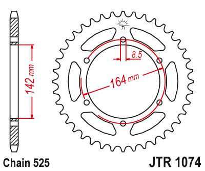 Sprockets Rear (1074 - 44t) - JT - JTR1074.44 - Riders Junction