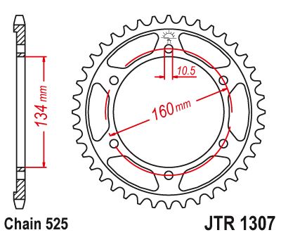 Sprockets Rear (1307 - 42t) - JT - JTR1307.42 - Riders Junction