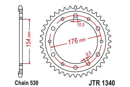 Sprockets Rear (1340 44t) - JT - JTR1340.44 - Riders Junction