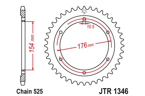 Sprockets Rear (1346 - 44t) - JT - JTR1346.44