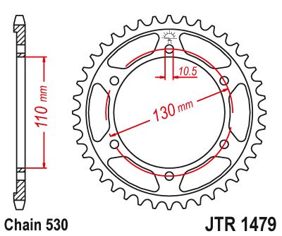 Sprockets Rear (1479 - 47t) - JT - JTR1479.47ZBK - Riders Junction