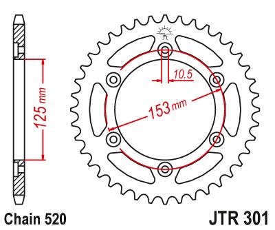 Sprockets Rear (301-40t) - JT - JTR301-40T