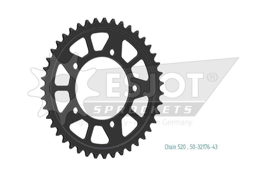 Sprockets Rear (32176 - 43t) - Esjot - 50-32176-43