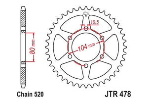 Sprockets Rear (478 - 46t) - JT - JTR478.46