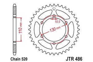Sprockets Rear (486 - 46t) - JT - JTR486.46