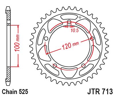 Sprockets Rear (713 - 40t) - JT - JTR713.40
