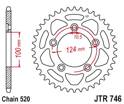 Sprockets Rear (746 - 43t) - JT - JTR746.43