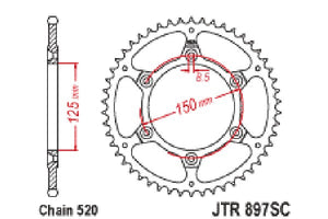 Sprockets Rear (897 - 41t) - JT - JTR897BLK.41