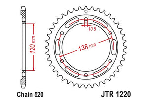 Sprockets Rear (Jtr1220-38t) - JT - JTR1220.38 - Riders Junction