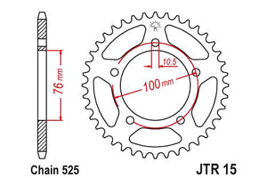 Sprockets Rear (Jtr15 - 44t) - JT - JTR15.44
