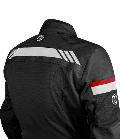 Rynox Stealth Air Pro Riding Jacket - Black Red (Black Mesh) - Riders Junction