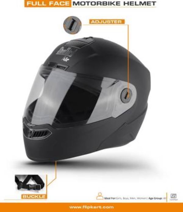 Steelbird Dashing Black Modular Helmet 580 MM (SBA7)
