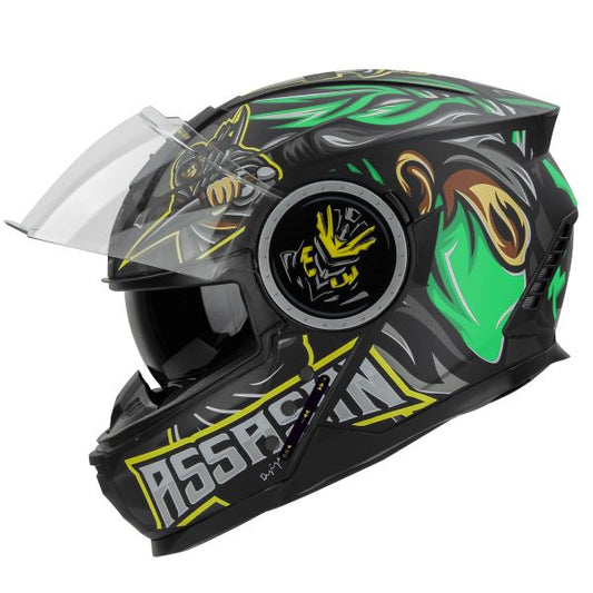 Steelbird SBH 40 Matt Black GREEN Helmet