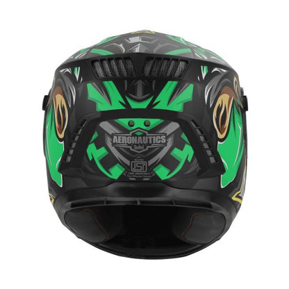 Steelbird SBH 40 Matt Black GREEN Helmet