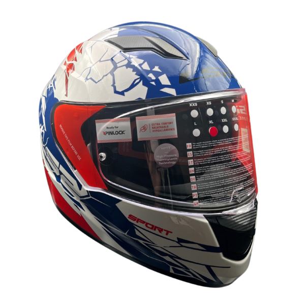 LS2 FF320 Stream Evo Impact White Blue Red D-ring Helmet - Riders Junction