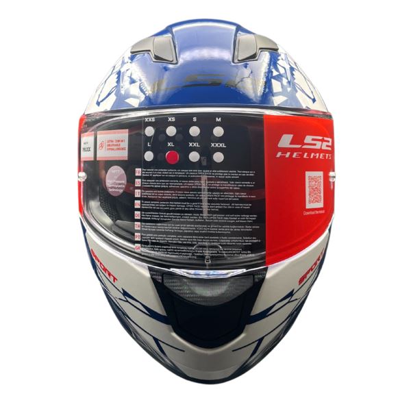 LS2 FF320 Stream Evo Impact White Blue Red D-ring Helmet - Riders Junction