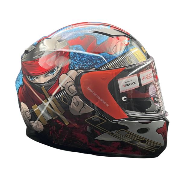 LS2 FF320 Stream Evo Ninja Red Blue D-ring Helmet - Riders Junction