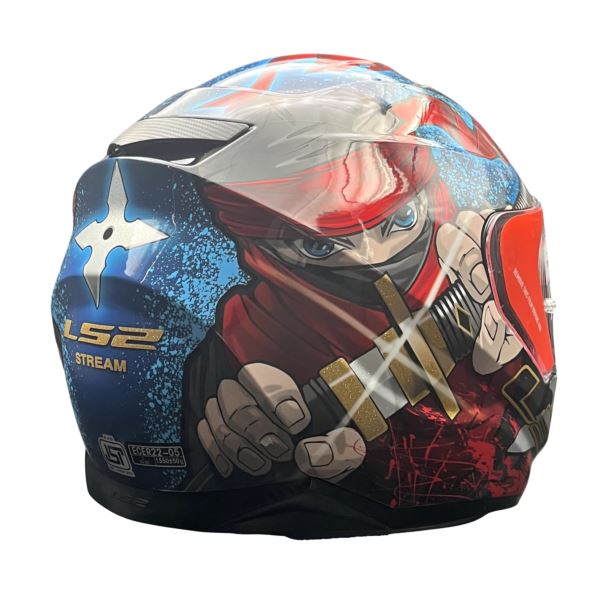 LS2 FF320 Stream Evo Ninja Red Blue D-ring Helmet - Riders Junction