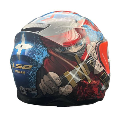 LS2 FF320 Stream Evo Ninja Red Blue D-ring Helmet - Riders Junction