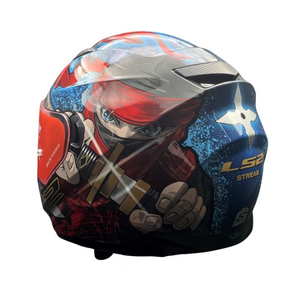 LS2 FF320 Stream Evo Ninja Red Blue D-ring Helmet - Riders Junction