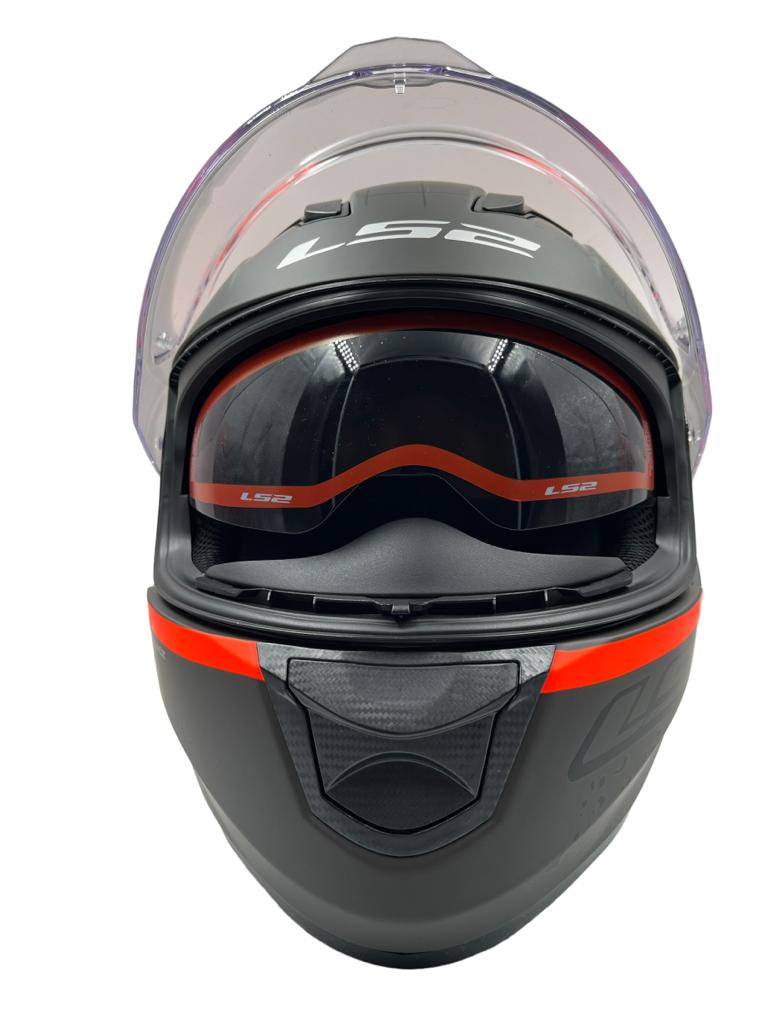 LS2 FF320 Stream Evo Viator  Matt Black 7c Red D-ring Helmet - Riders Junction