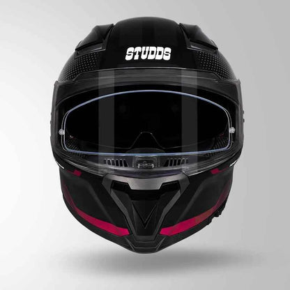 Studds-Helios D1 Asphalt Decor Helmet Black & Magenta With Metallic Foil
