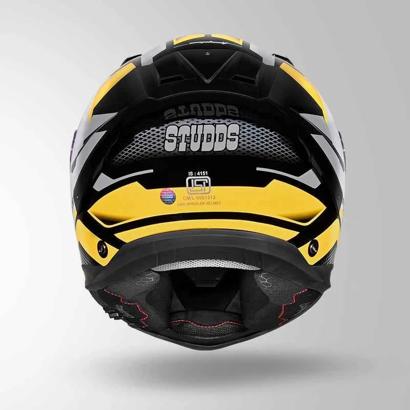 Studds-Helios D1 Asphalt Decor Helmet (Black / Yellow)