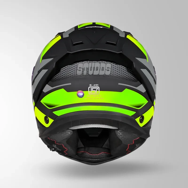 Studds-Helios D1 Asphalt Decor Helmet (MATT BLACK / Green)
