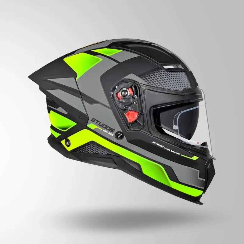 Studds-Helios D1 Asphalt Decor Helmet (MATT BLACK / Green)