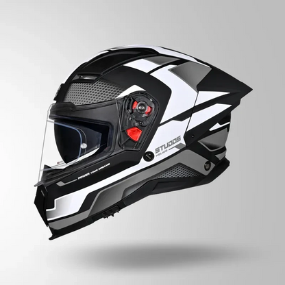Studds-Helios D1 Asphalt Decor Helmet (MATT BLACK / Grey)