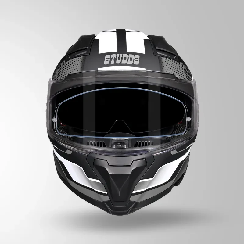 Studds-Helios D1 Asphalt Decor Helmet (MATT BLACK / Grey)