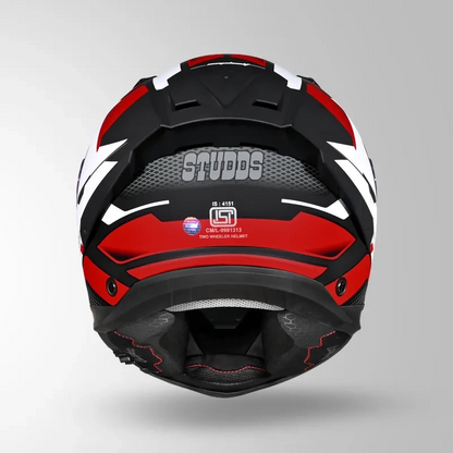 Studds-Helios D1 Asphalt Decor Helmet (MATT BLACK / Red)