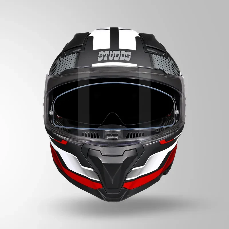 Studds-Helios D1 Asphalt Decor Helmet (MATT BLACK / Red)