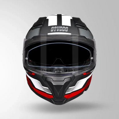 Studds-Helios D1 Asphalt Decor Helmet (MATT BLACK / Red)