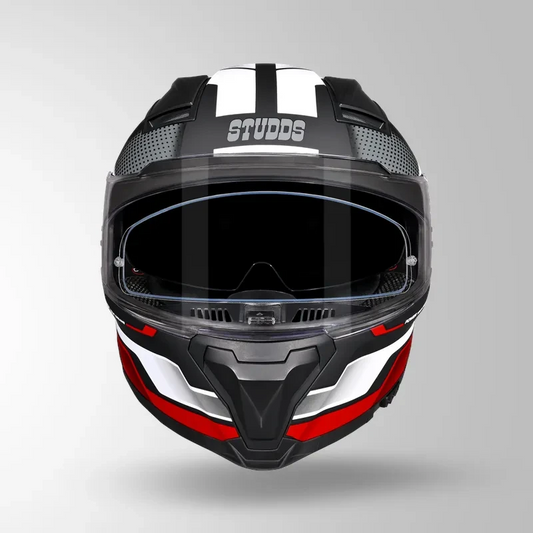 Studds-Helios D1 Asphalt Decor Helmet (MATT BLACK / Red)