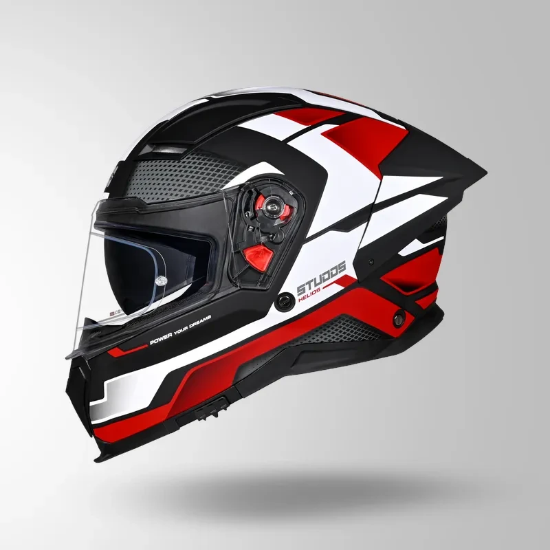 Studds-Helios D1 Asphalt Decor Helmet (MATT BLACK / Red)